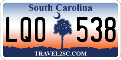 SC license plate LQO538