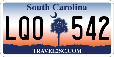 SC license plate LQO542