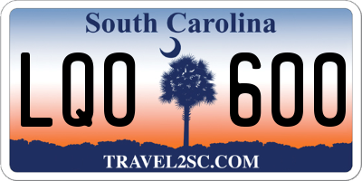 SC license plate LQO600