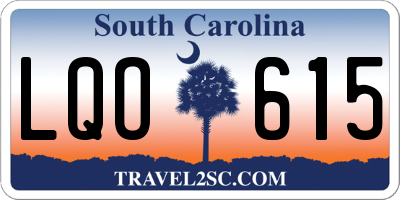 SC license plate LQO615