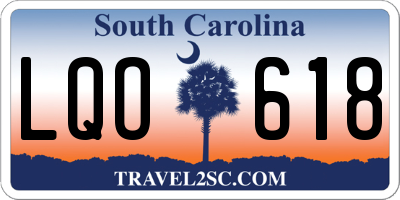 SC license plate LQO618