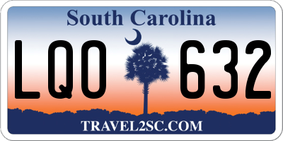 SC license plate LQO632