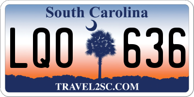 SC license plate LQO636