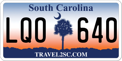 SC license plate LQO640
