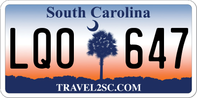 SC license plate LQO647