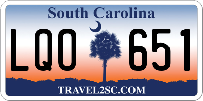 SC license plate LQO651