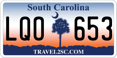 SC license plate LQO653