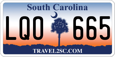 SC license plate LQO665
