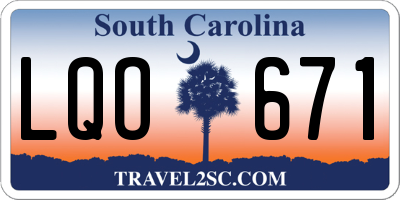 SC license plate LQO671
