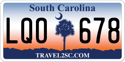 SC license plate LQO678