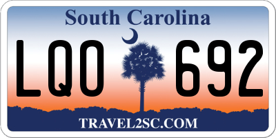 SC license plate LQO692