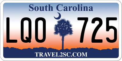 SC license plate LQO725