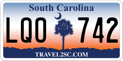 SC license plate LQO742