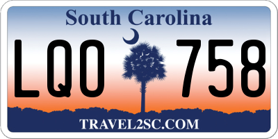 SC license plate LQO758