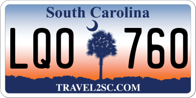 SC license plate LQO760