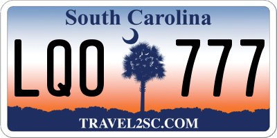 SC license plate LQO777