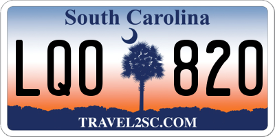 SC license plate LQO820