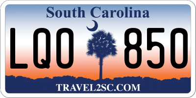SC license plate LQO850