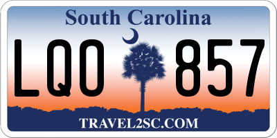 SC license plate LQO857