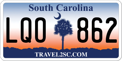 SC license plate LQO862