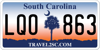 SC license plate LQO863