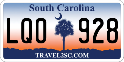 SC license plate LQO928