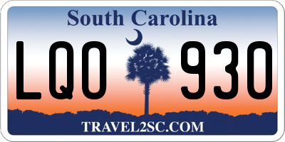 SC license plate LQO930