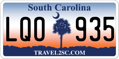 SC license plate LQO935