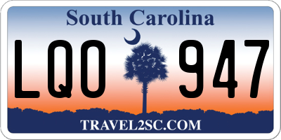 SC license plate LQO947