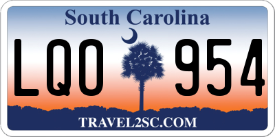 SC license plate LQO954
