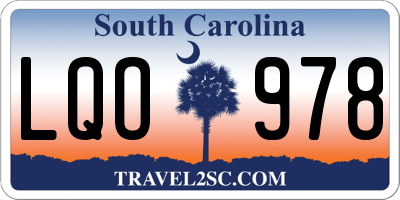 SC license plate LQO978