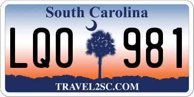 SC license plate LQO981