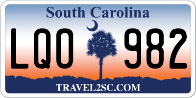 SC license plate LQO982