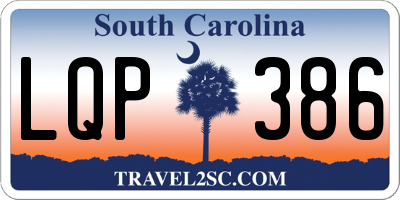 SC license plate LQP386