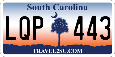 SC license plate LQP443
