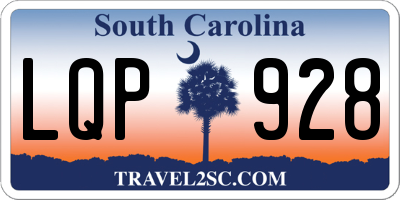 SC license plate LQP928