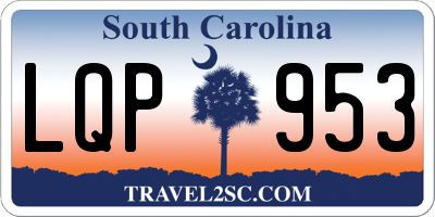 SC license plate LQP953