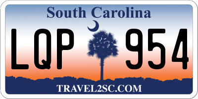 SC license plate LQP954