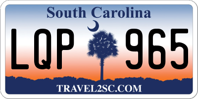 SC license plate LQP965