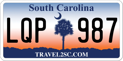 SC license plate LQP987