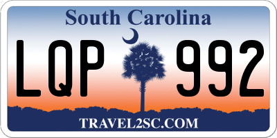 SC license plate LQP992