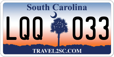 SC license plate LQQ033