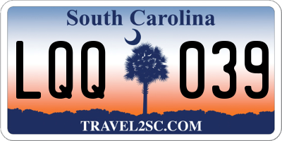SC license plate LQQ039