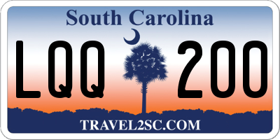 SC license plate LQQ200