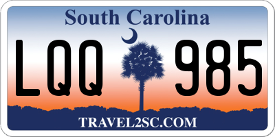 SC license plate LQQ985