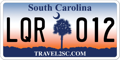 SC license plate LQR012