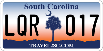 SC license plate LQR017