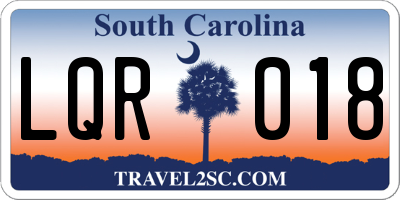 SC license plate LQR018