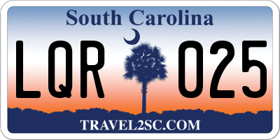 SC license plate LQR025