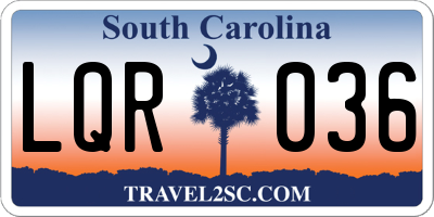 SC license plate LQR036